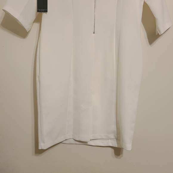 Eloquii | Classic White Sheath Dress with 3/4 Length Sleeves (Size 14) - Picture 13 of 14